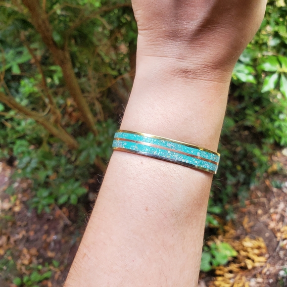*RARE* Vintage Mexican Turquoise Cuff Bracelet - Picture 4 of 16
